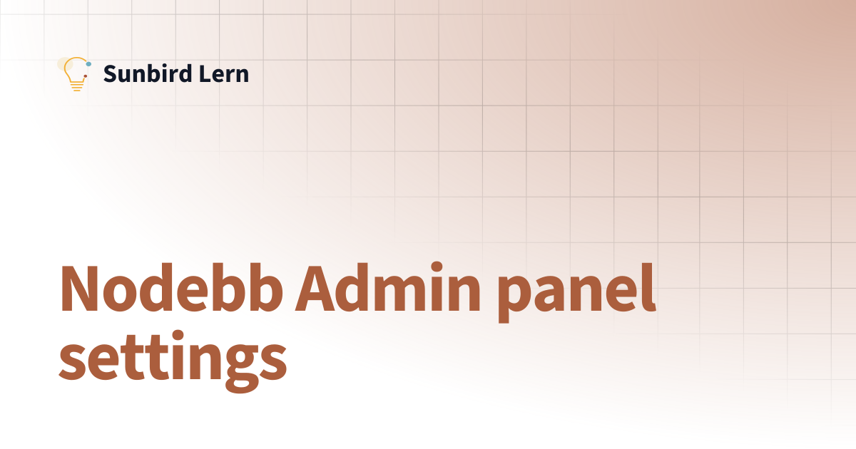 Nodebb Admin panel settings | Sunbird Lern